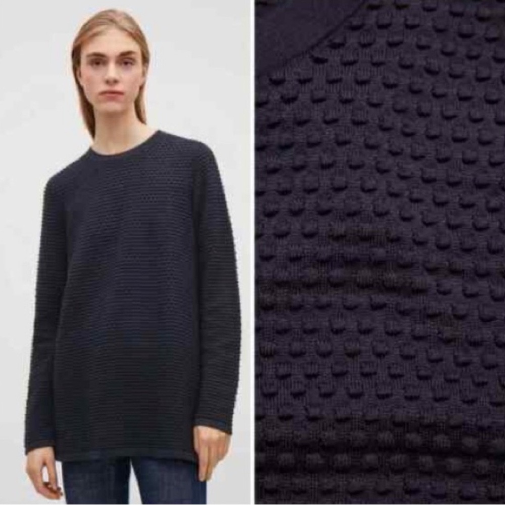 COS textured black sweater size small